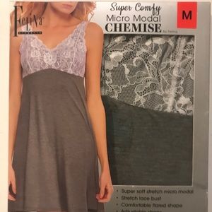 NWT/ In Box Chemise by Felina Micro Lace Nightgown